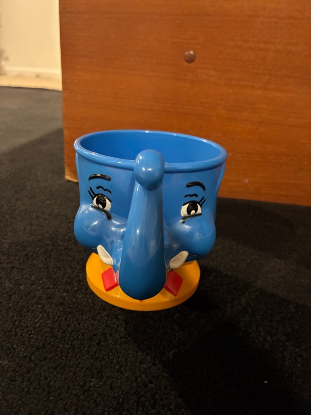 Blue Elephant Face Cup with Yellow Base